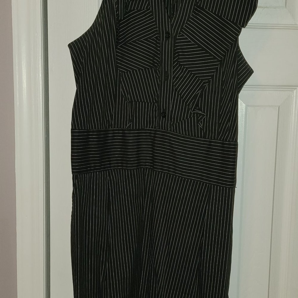 Tuxedo style stretch pinstripe dress (express)